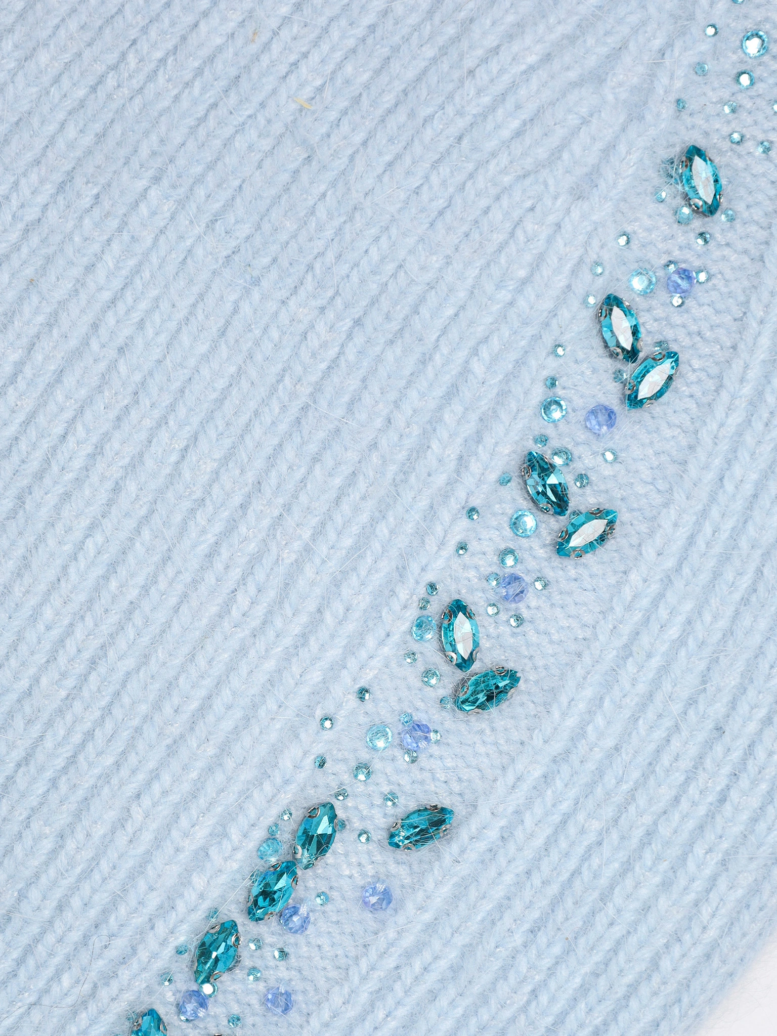 Шапка-бини двойная со стразами в ассортименте